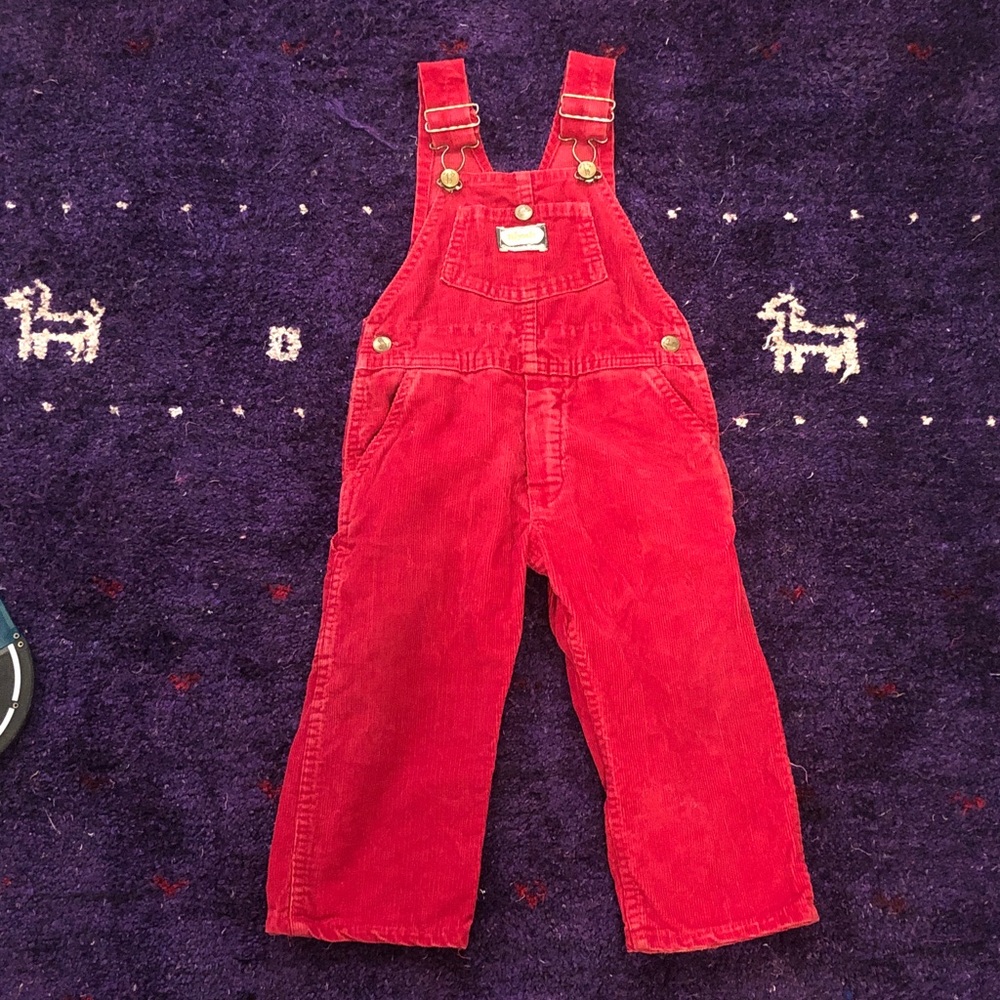 OshKosh B’Gosh vintage Red Corduroy Overalls